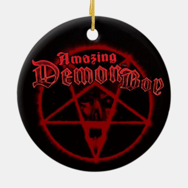 Phantastisch Demon Boy Pentagram Keramik Ornament (Hinten)