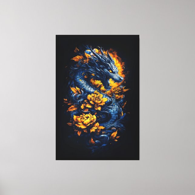 Phantastisch Dragon Canvas Print Leinwanddruck (Vorderseite)