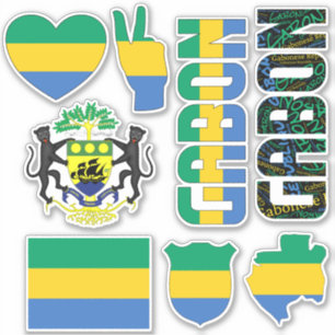 Phantastisch Gabon Shapes Staatssymbole Aufkleber