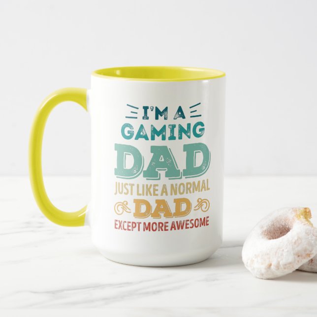 Phantastisch Gaming Vater Fathers Day Funny Gift Tasse (Mit Donut)