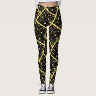 Phantastisch-Gelbes Universum Abstrakte Print-Legg Leggings