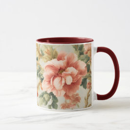 Phantastisch Gentle Exquisite Blume, Blätter. Male Tasse