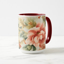 Phantastisch Gentle Exquisite Blume, Blätter. Male Tasse