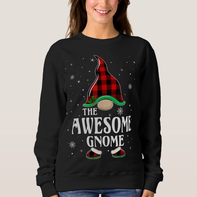 Phantastisch Gnome Buffalo Kariert Matching Family Sweatshirt (Vorderseite)