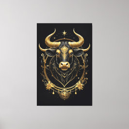 Phantastisch Golden Taurus Zodiac Symbol Leinwanddruck