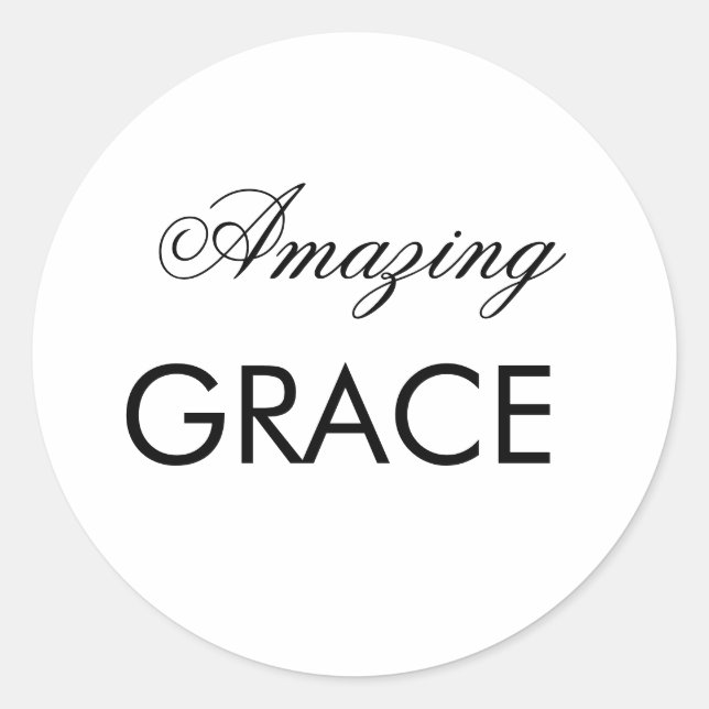Phantastisch Grace Calligraphie Runder Aufkleber (Vorderseite)