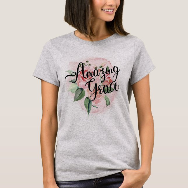 Phantastisch Grace Christlicher Glaube Kreuzkirche T-Shirt (Vorderseite)