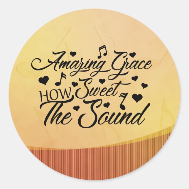 Phantastisch Grace How Sweet the Sound Hymne Runder Aufkleber (Vorderseite)