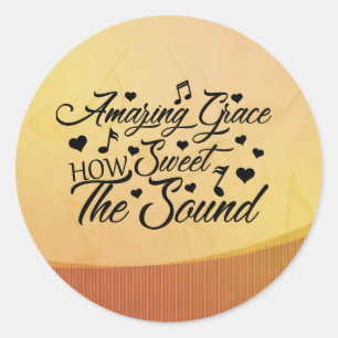 Phantastisch Grace How Sweet the Sound Hymne Runder Aufkleber
