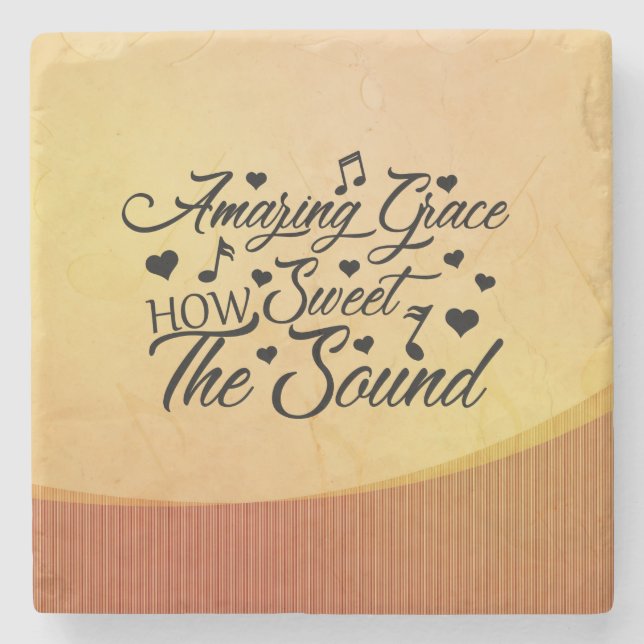 Phantastisch Grace How Sweet the Sound Hymne Steinuntersetzer (Vorderseite)