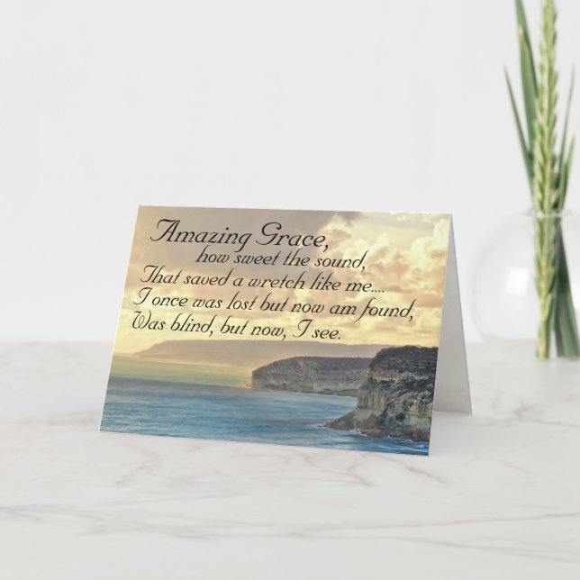 Phantastisch Grace Hymn Ocean Sunset Grußkarte Karte (Vorderseite)