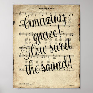 Phantastisch Grace Scripted Hymn Print Poster