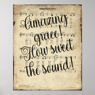 Phantastisch Grace Scripted Hymn Print Poster