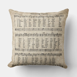 Phantastisch Grace Vintag Hymne Sheet Music Clock Kissen