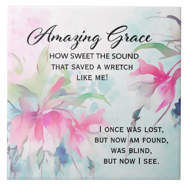 Phantastisch Grace Wie Sweet the Sound Christlich  Fliese (Vorderseite)