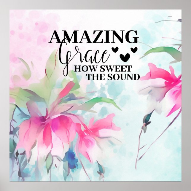 Phantastisch Grace Wie Sweet the Sound Christlich  Poster (Vorne)