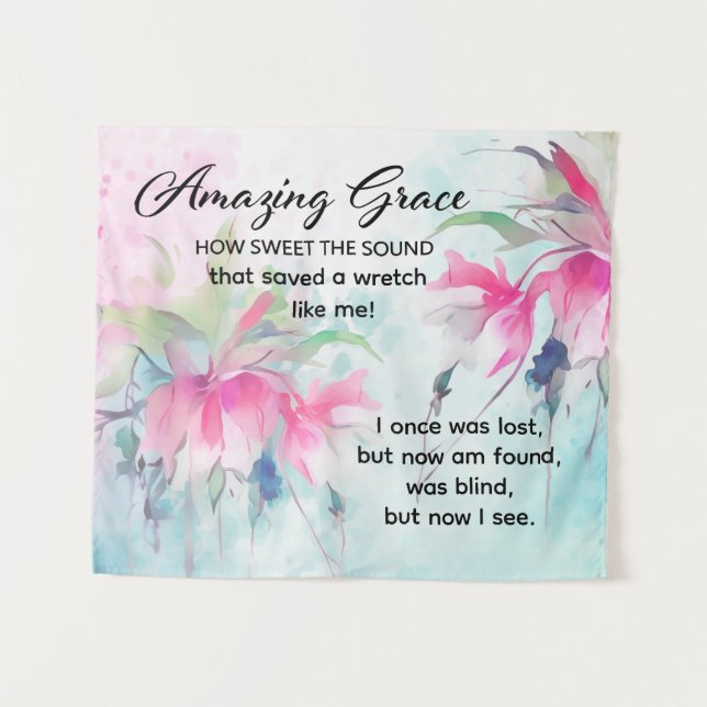 Phantastisch Grace Wie Sweet the Sound Christlich  Wandteppich (Vorderseite (Horizontal))