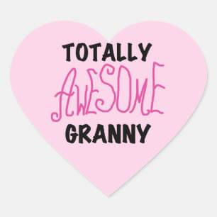 Phantastisch Granny Pink Tshirts und GIfts Herz-Aufkleber