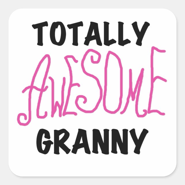 Phantastisch Granny Pink Tshirts und GIfts Quadratischer Aufkleber (Vorderseite)