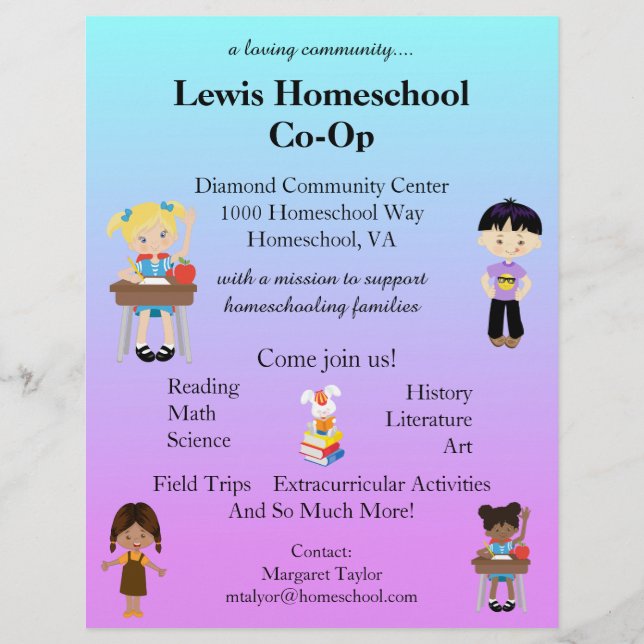 Phantastisch Homeschool Co Op Flyer (Vorne)