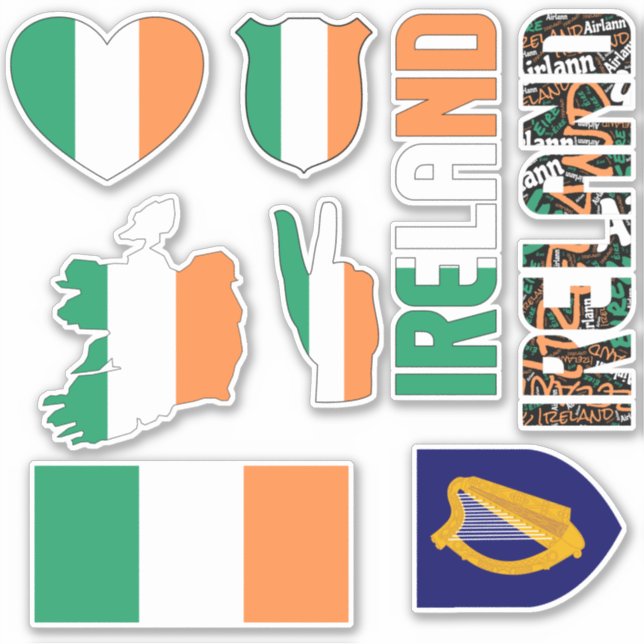 Phantastisch Ireland Shapes Staatssymbole Aufkleber (Vorderseite)