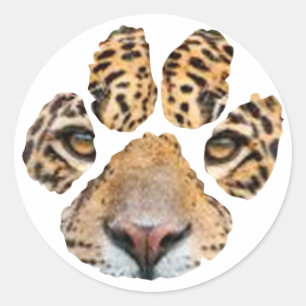 Phantastisch Jaguar Paw Print Runder Aufkleber