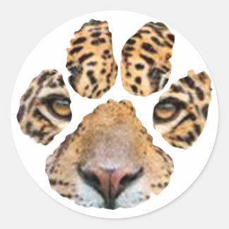 Phantastisch Jaguar Paw Print Runder Aufkleber