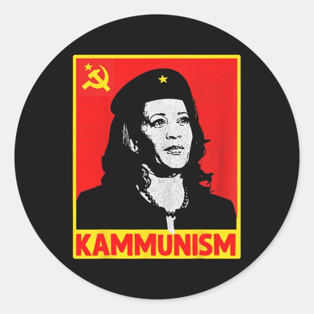 Phantastisch Kamala Harris Kammunismus Kommunismus Runder Aufkleber (Vorderseite)