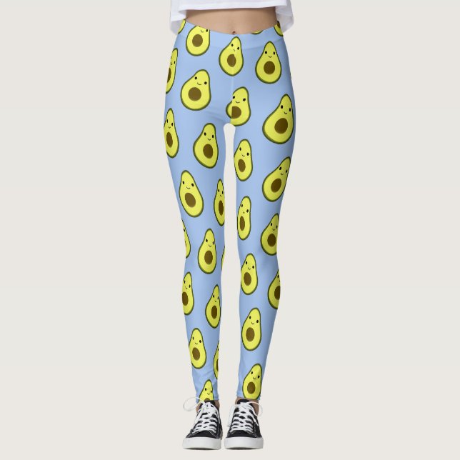 Phantastisch Kawaii Avocado Pattern Leggings (Vorderseite)