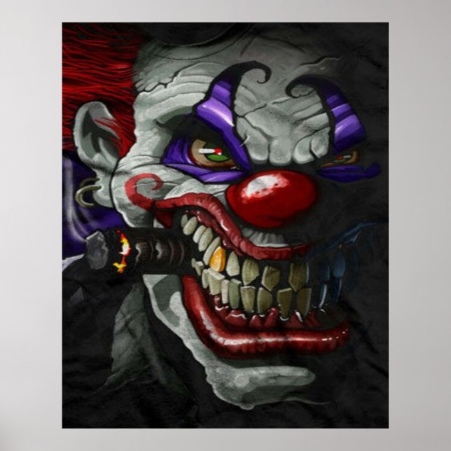 Phantastisch Killer Clown Cartoon Artwork Horror Poster (Vorne)