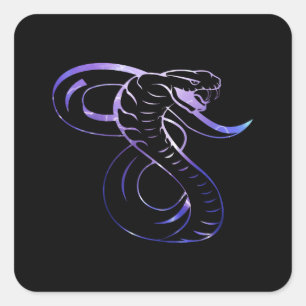 Phantastisch King Cobra Snake Quadratischer Aufkleber