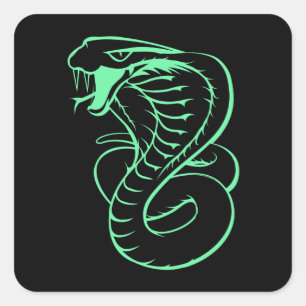 Phantastisch King Cobra Snake Quadratischer Aufkleber