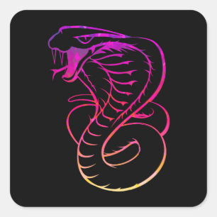 Phantastisch King Cobra Snake Quadratischer Aufkleber