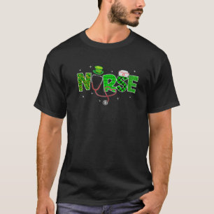 Phantastisch Leopard Glitzer Nurse St Pattys Day S T-Shirt