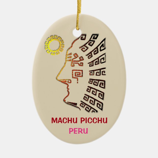 Phantastisch Machu Picchu Zeichnend Keramik Ornament (Vorne)