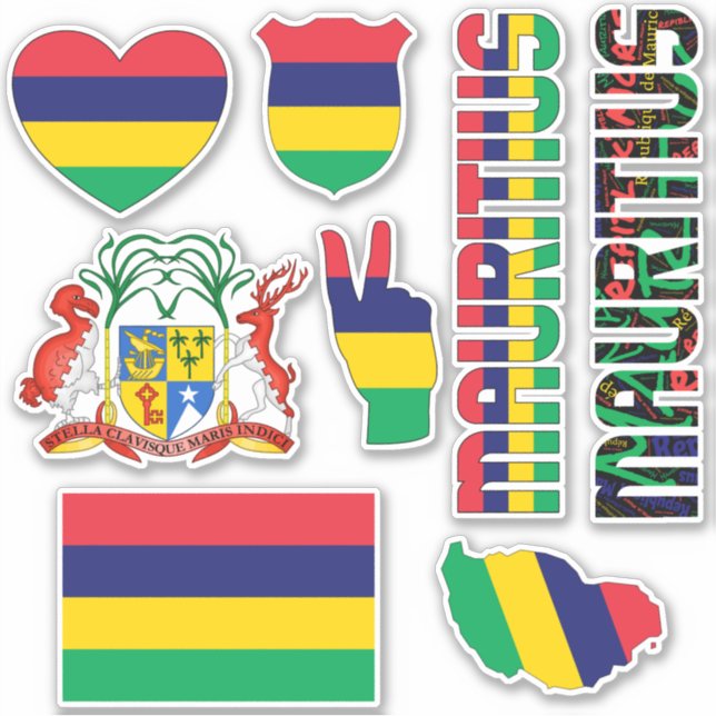 Phantastisch Mauritius Shapes Staatssymbole Aufkleber (Vorderseite)