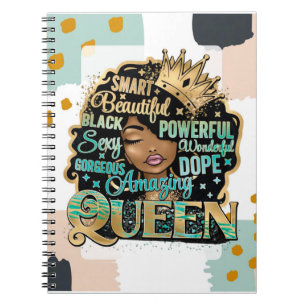 Phantastisch Melanin Black Queen Women Mama Notizblock