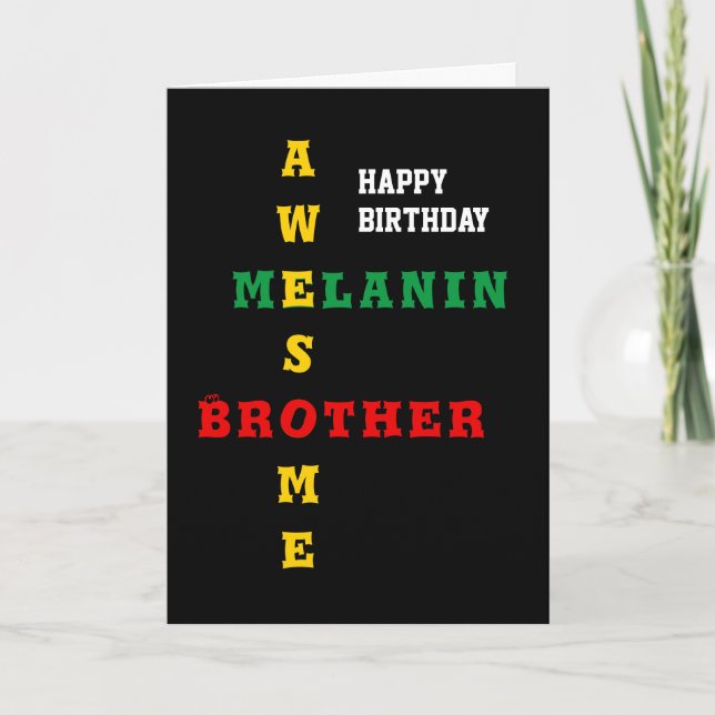 Phantastisch Melanin Brother Happy Birthday Karte (Vorderseite)