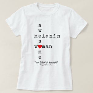 PHANTASTISCH MELANIN FRAU   Christliche Schrift T-Shirt