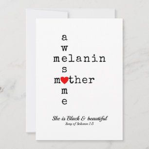 PHANTASTISCH MELANIN MOTHER Fanti Proverb Feiertagskarte