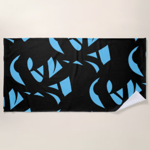 Phantastisch Moderne Kunst Blau / Schwarz Strandtuch