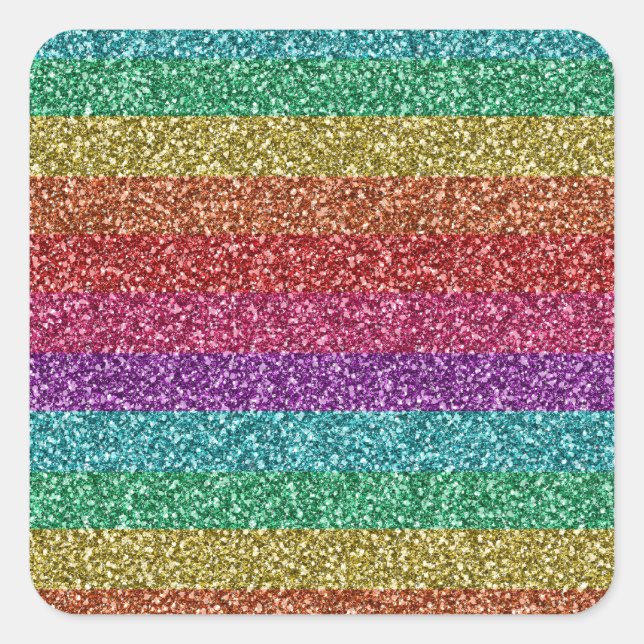Phantastisch modische, trendige Regenbogenfarben Quadratischer Aufkleber (Vorderseite)