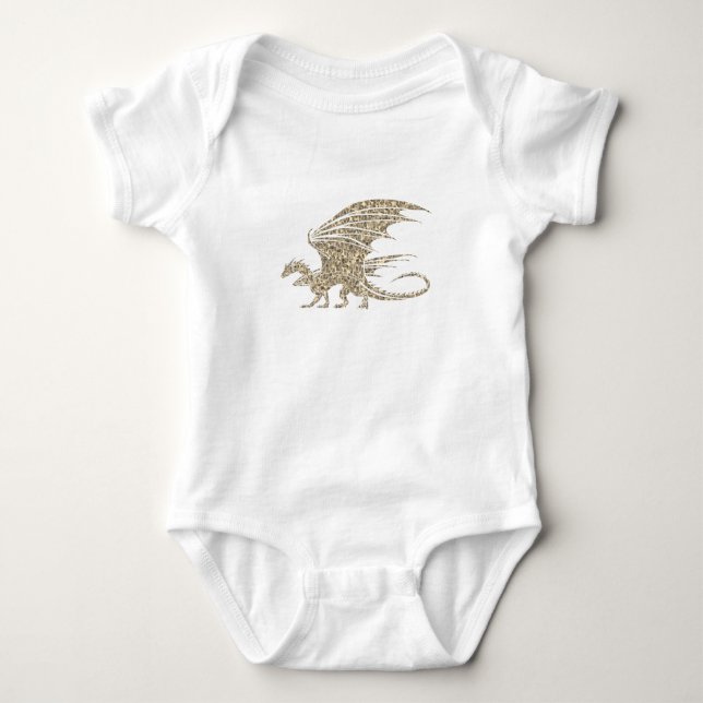 Phantastisch Mosaik Dragon Golden Baby Strampler (Vorderseite)