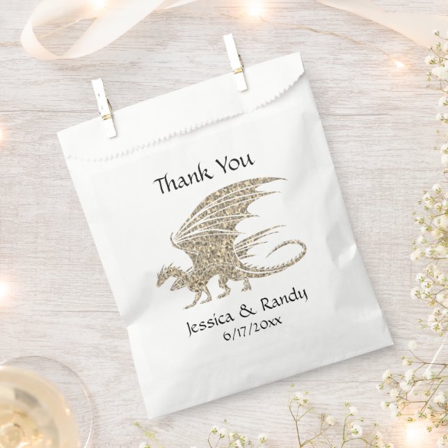 Phantastisch Mosaik Dragon Golden Geschenktütchen (Ausgeschnitten)