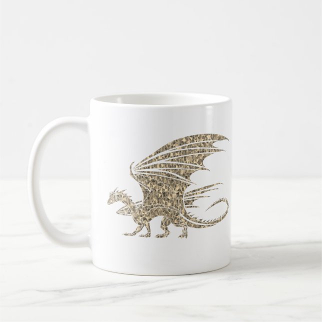 Phantastisch Mosaik Dragon Golden Kaffeetasse (Links)