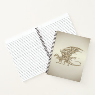 Phantastisch Mosaik Dragon Golden Notizbuch