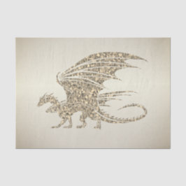 Phantastisch Mosaik Dragon Golden Seidenpapier