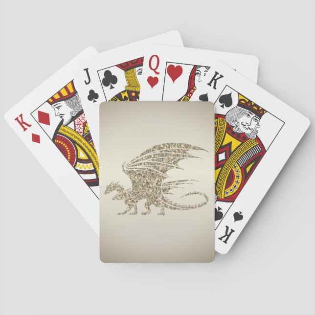 Phantastisch Mosaik Dragon Golden Spielkarten (Rückseite)