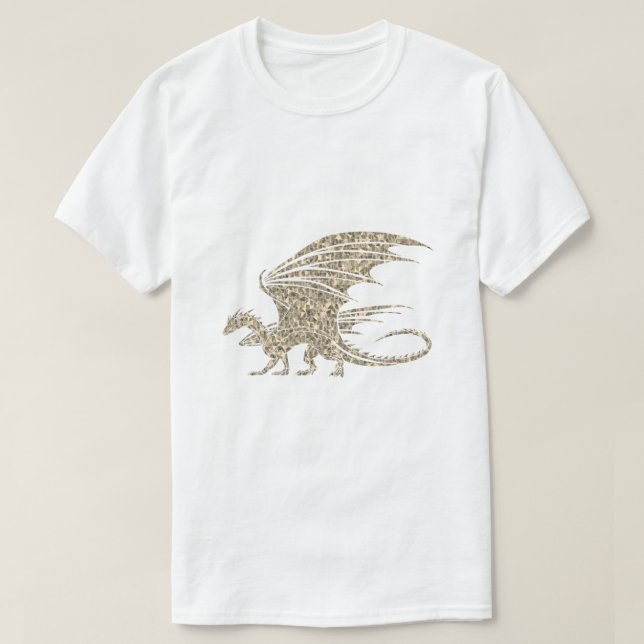 Phantastisch Mosaik Dragon Golden T-Shirt (Design vorne)