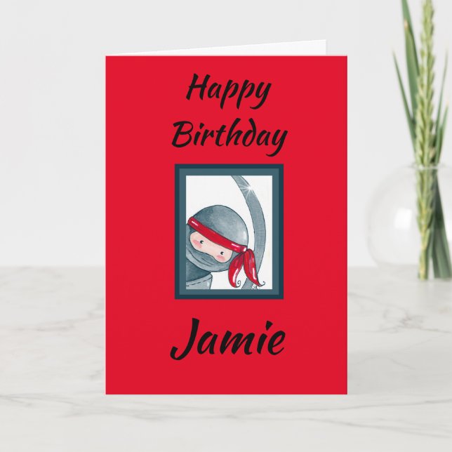 Phantastisch Niedlich Ninja Karte (Vorderseite)